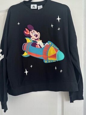 NWT Disney Minnie Rocket Play in the Park‎ Crewneck Pullover Sweatshirt Space